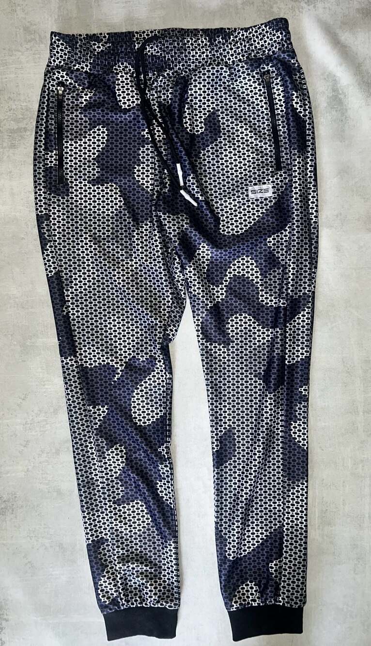 NEW Size Up Apparel Men's Camo Jogger Pants With Zipper Pockets Size L